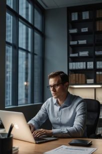 Leonardo_Kino_XL_A_single_person_sitting_at_a_desk_carefully_r_0